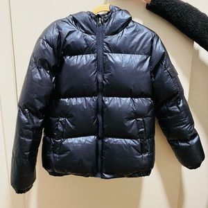 Navy blue puffy jacket from Sunday Soho store